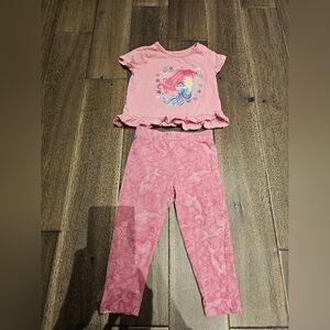 Monkey Bars Mermaid Outfit 18M Girl Shirt & Pink Leggings Set